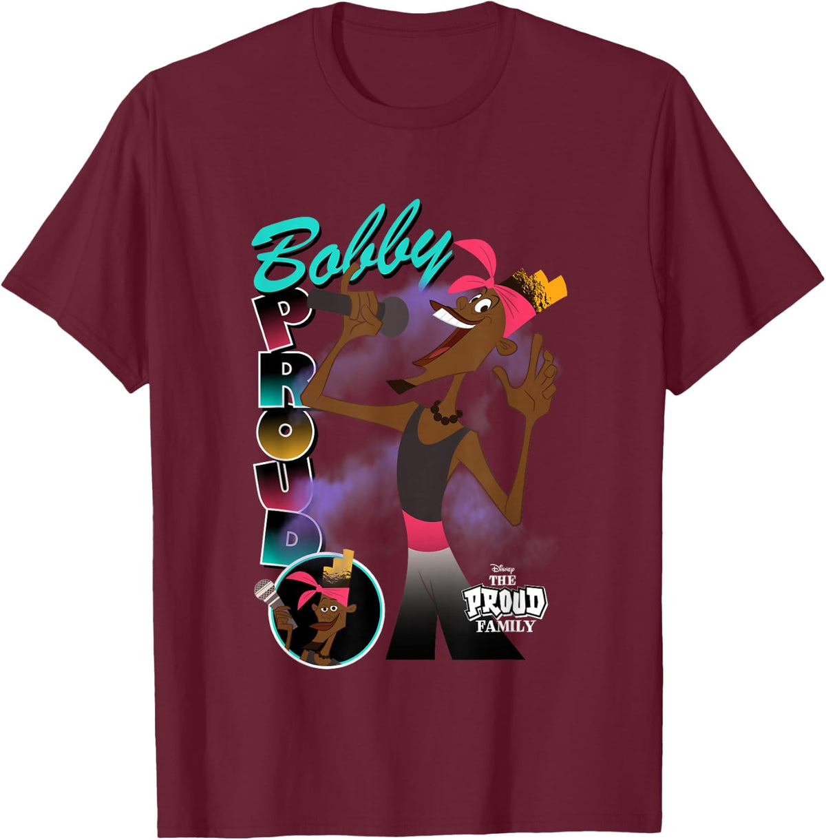 Disney The Proud Family Bobby Singing Vintage T-Shirt - T-Shirt | Maroon