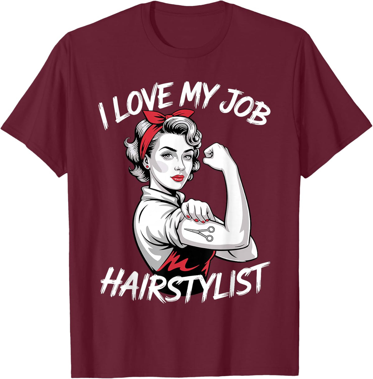 Cute Beautician Art Girls Hair Stylist Beautician T-Shirt - T-Shirt | Maroon