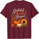 Grateful Thankful Blessed Fall Pumpkin Autumn T-Shirt - T-Shirt | Maroon