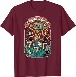 Easy-Bake Coven Retro Spooky Witch Girls Magic Baking T-Shirt - T-Shirt | Maroon