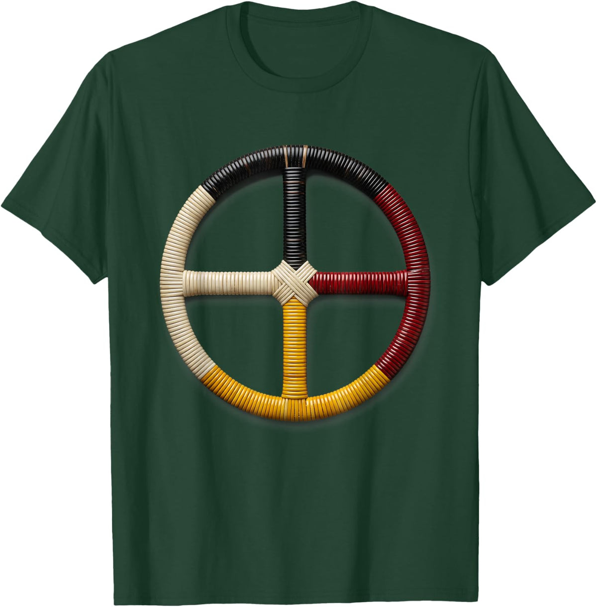 Native American Medicine Wheel Four Directions Sacred Hoop T-Shirt - T-Shirt | Forest