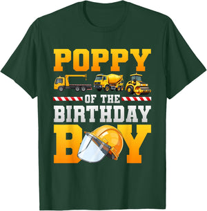 Poppy of The Birthday Boy Excavator Construction Family T-Shirt - T-Shirt | Forest