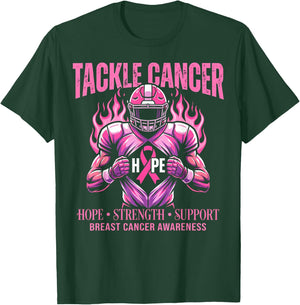 Pink Out Tackle Breast Cancer Awareness Football Pink Ribbon T-Shirt - T-Shirt | Forest
