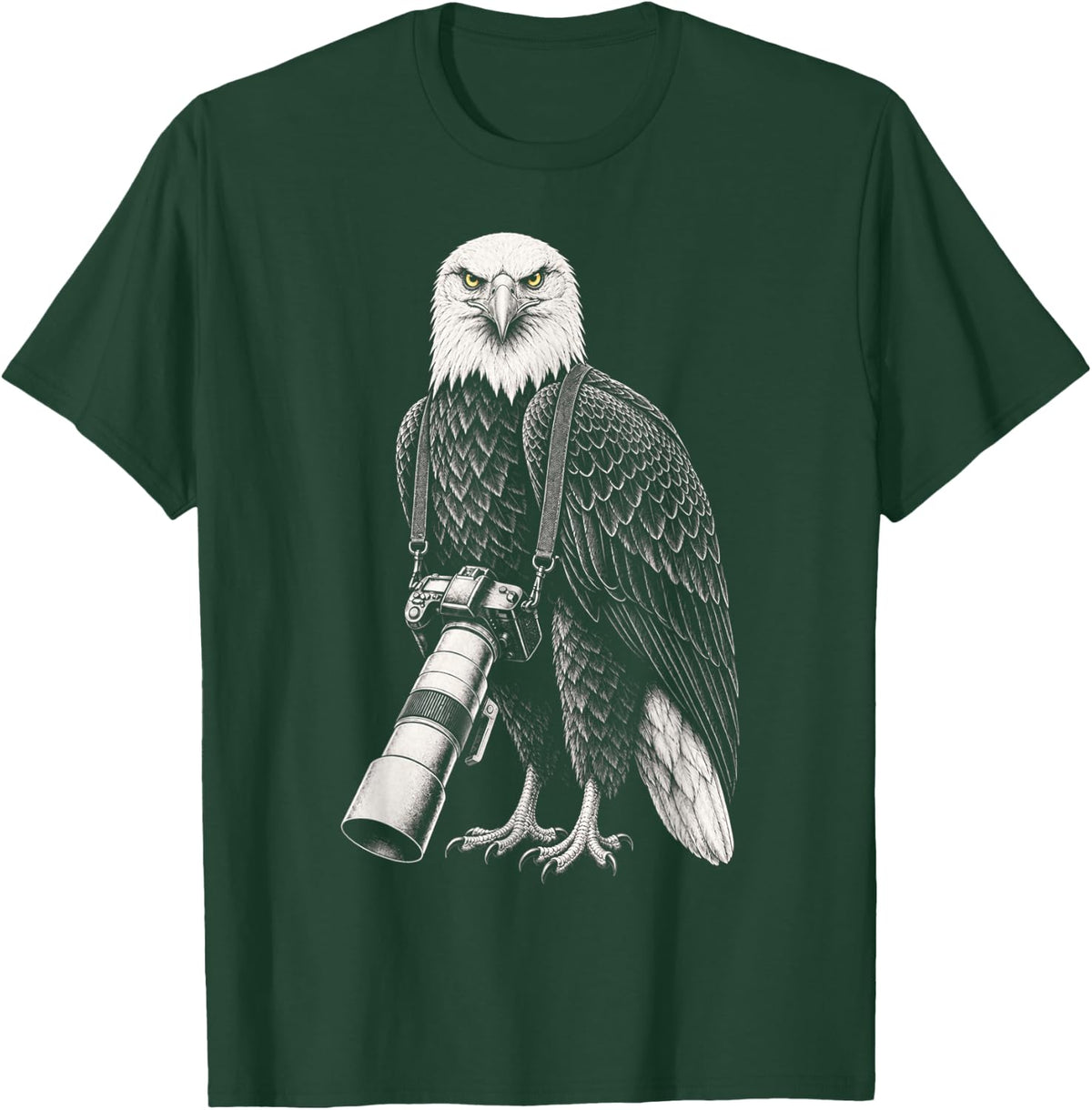 Funny Long Lens Eagle Wildlife Photographer Camera T-Shirt - T-Shirt | Forest
