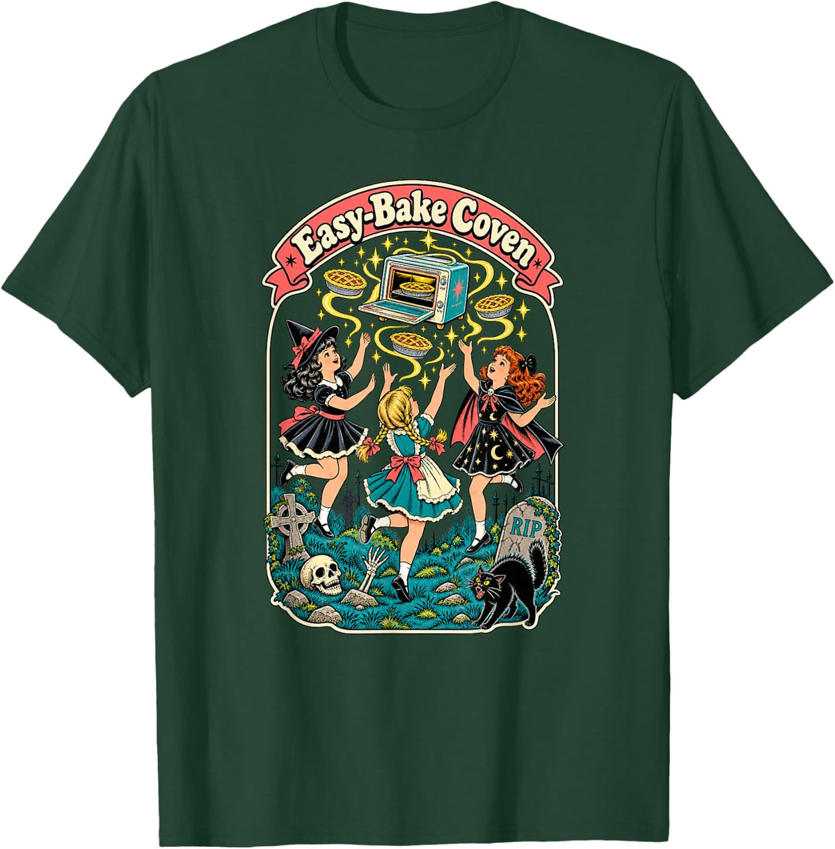 Easy-Bake Coven Retro Spooky Witch Girls Magic Baking T-Shirt - T-Shirt | Forest