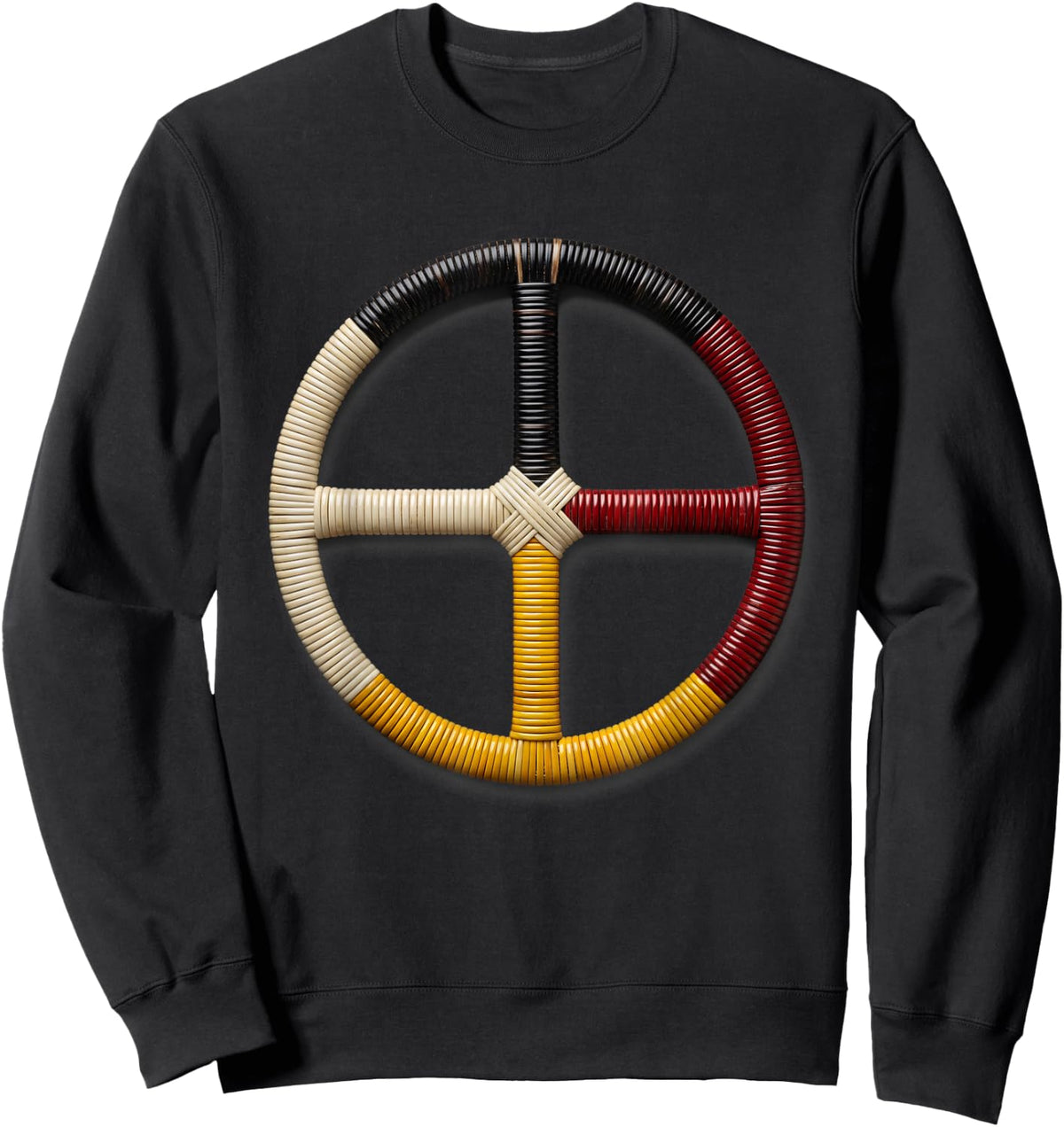 Native American Medicine Wheel Four Directions Sacred Hoop Sweatshirt - Sweatshirt | Black