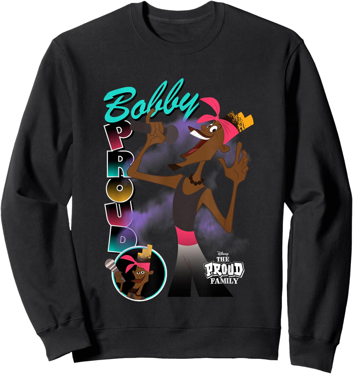 Disney The Proud Family Bobby Singing Vintage Sweatshirt - Sweatshirt | Black
