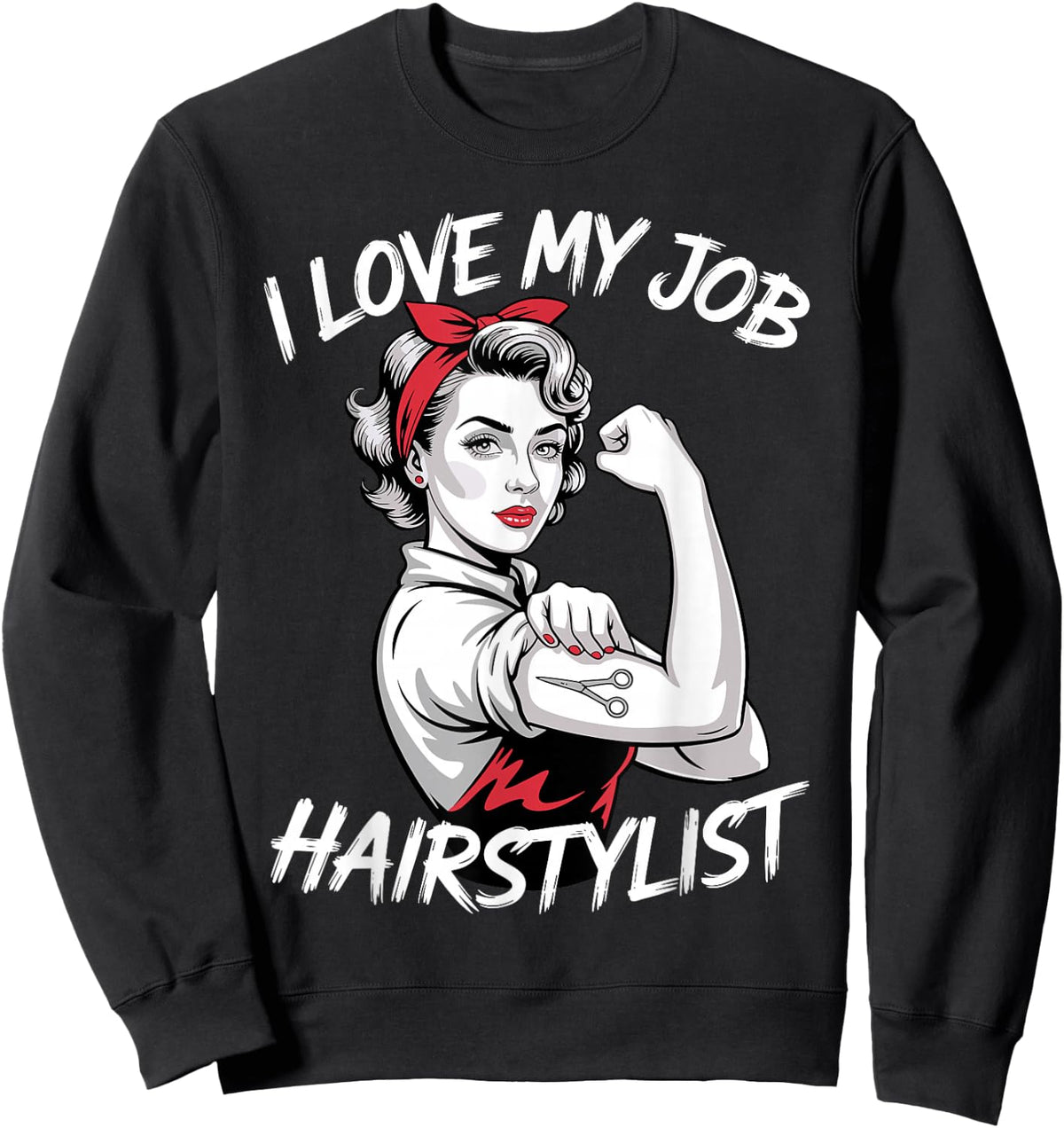 Cute Beautician Art Girls Hair Stylist Beautician Sweatshirt - Sweatshirt | Black