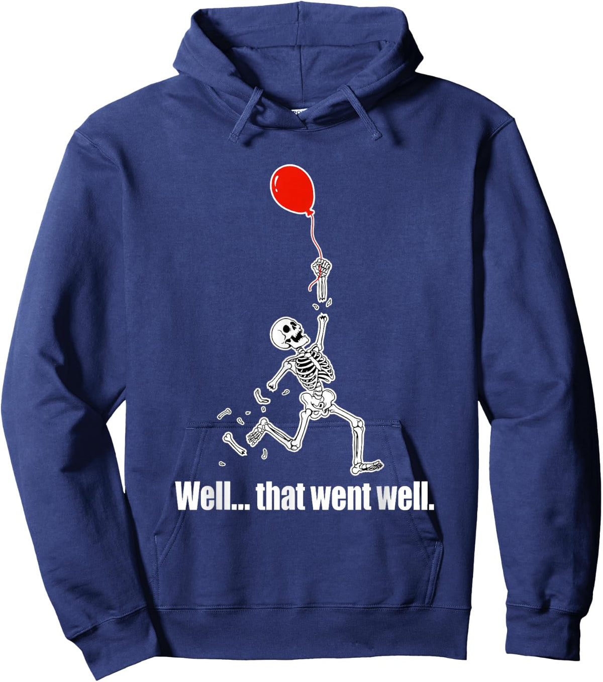 Well... that Went Well. Skeleton Floating Upward Halloween Hoodie - Hoodie | Navy