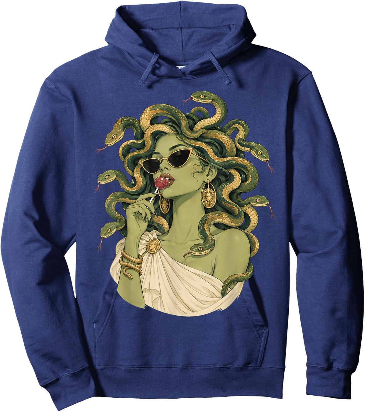 Vintage Medusa Lollipop Sunglasses Snake Greek Mythology Hoodie - Hoodie | Navy