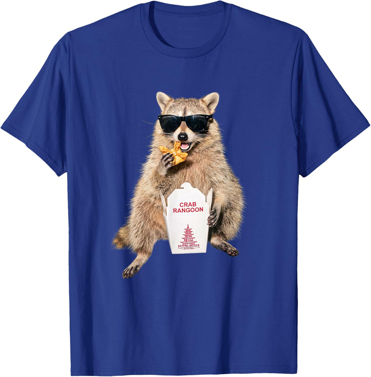 Crab Rangoon Funny Raccoon Eating Chinese Food Meme T-Shirt - T-Shirt | Royal