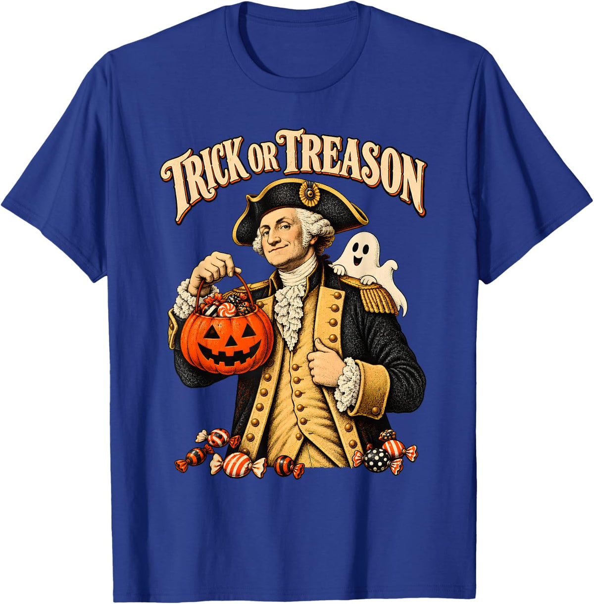 Trick Or Treason George Washington Patriotic Halloween T-Shirt - T-Shirt | Royal