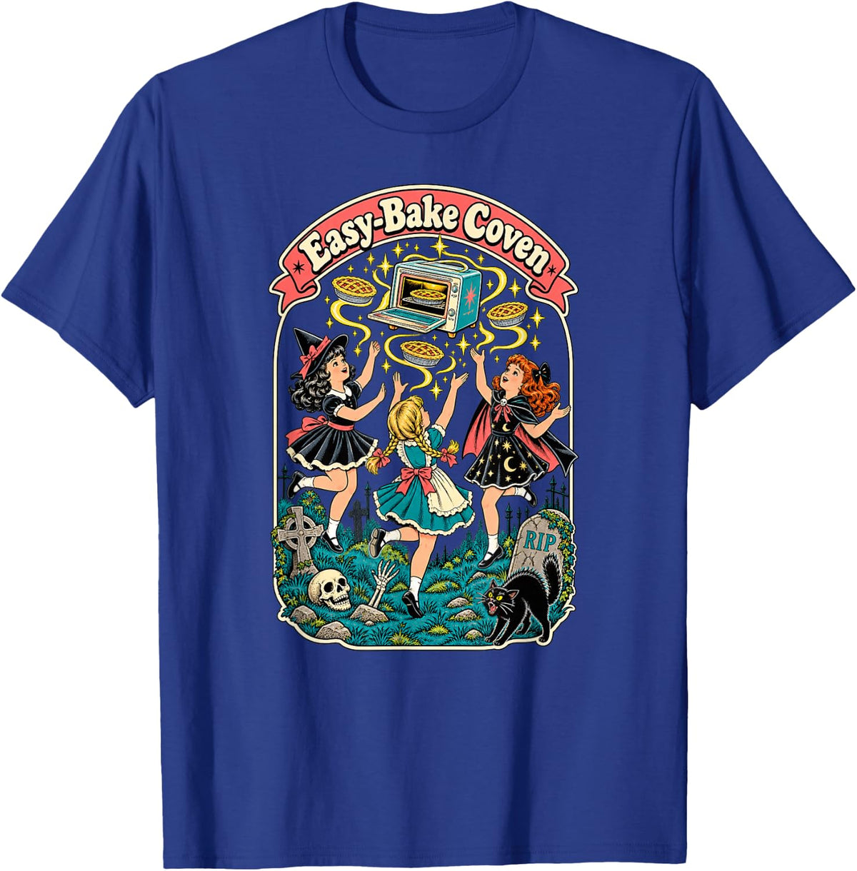 Easy-Bake Coven Retro Spooky Witch Girls Magic Baking T-Shirt - T-Shirt | Royal