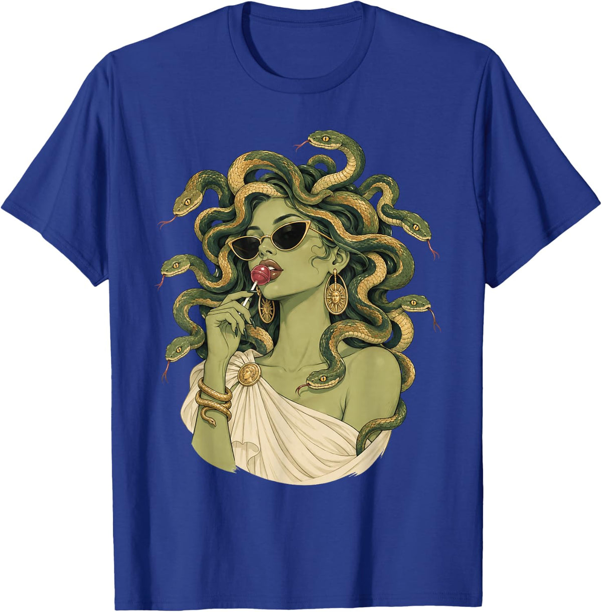 Vintage Medusa Lollipop Sunglasses Snake Greek Mythology T-Shirt - T-Shirt | Royal