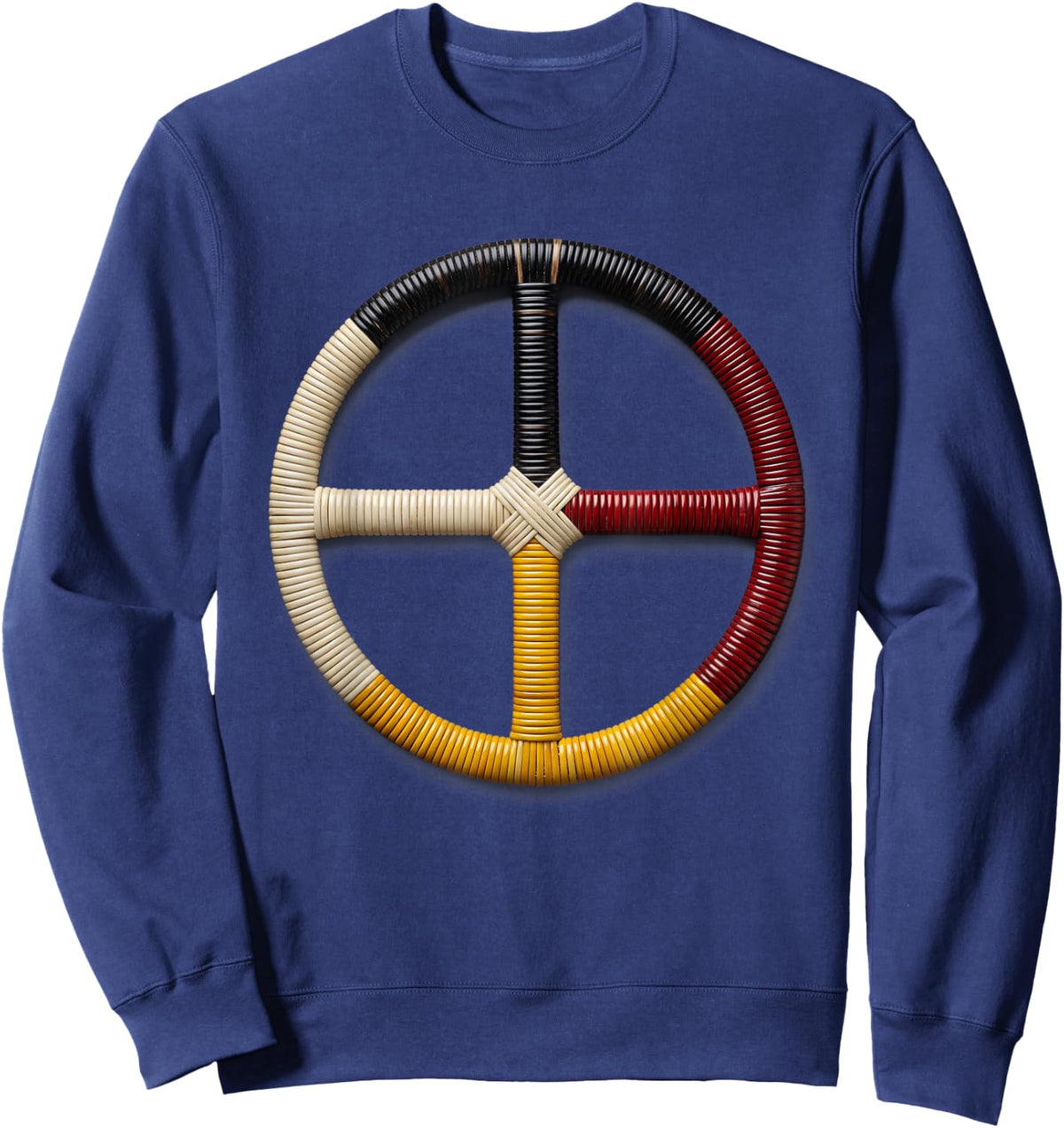 Native American Medicine Wheel Four Directions Sacred Hoop Sweatshirt - Sweatshirt | Navy