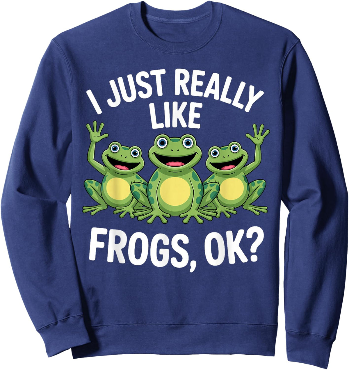 Funny Frog Art Women Kids Tree Frog Animal Lover Sweatshirt - Sweatshirt | Navy