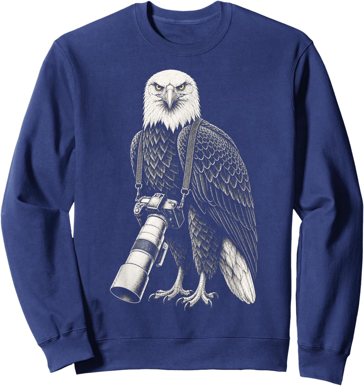 Funny Long Lens Eagle Wildlife Photographer Camera Sweatshirt - Sweatshirt | Navy