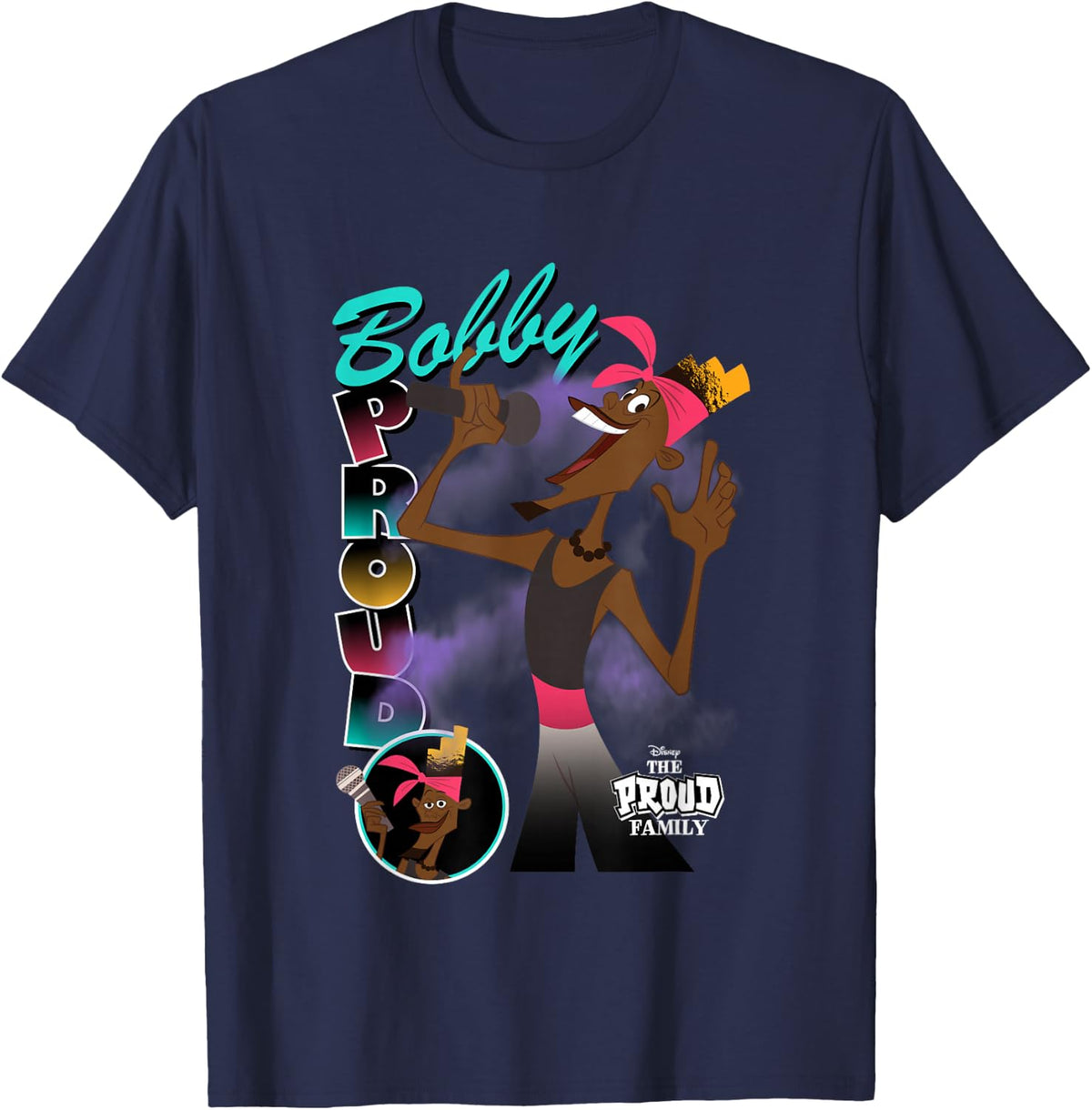 Disney The Proud Family Bobby Singing Vintage T-Shirt - T-Shirt | Navy