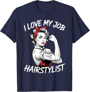 Cute Beautician Art Girls Hair Stylist Beautician T-Shirt - T-Shirt | Navy