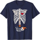 Skeleton Ribcage Baby Pregnancy Announcement Halloween T-Shirt - T-Shirt | Navy