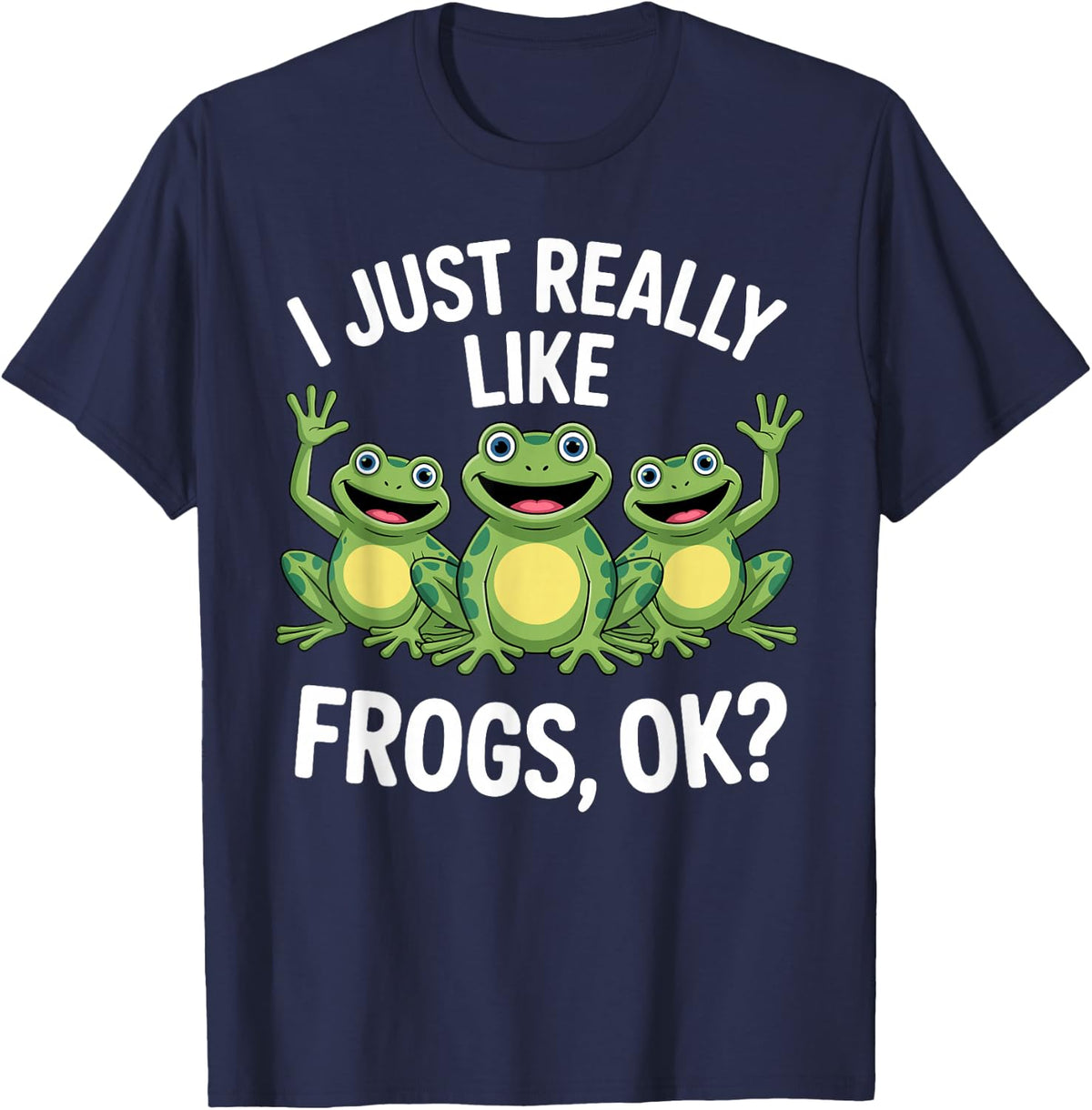 Funny Frog Art Women Kids Tree Frog Animal Lover T-Shirt - T-Shirt | Navy