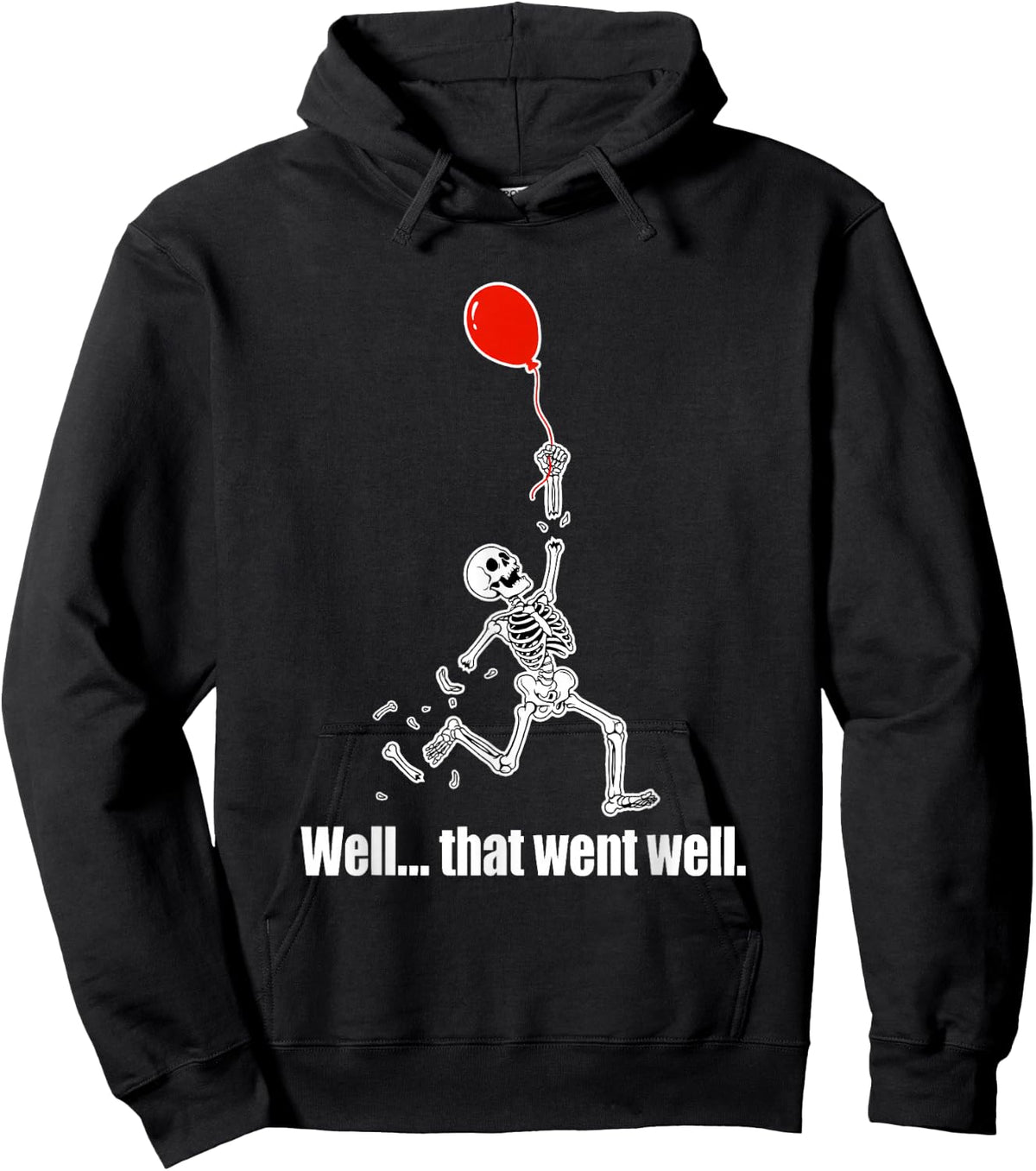 Well... that Went Well. Skeleton Floating Upward Halloween Hoodie - Hoodie | Black