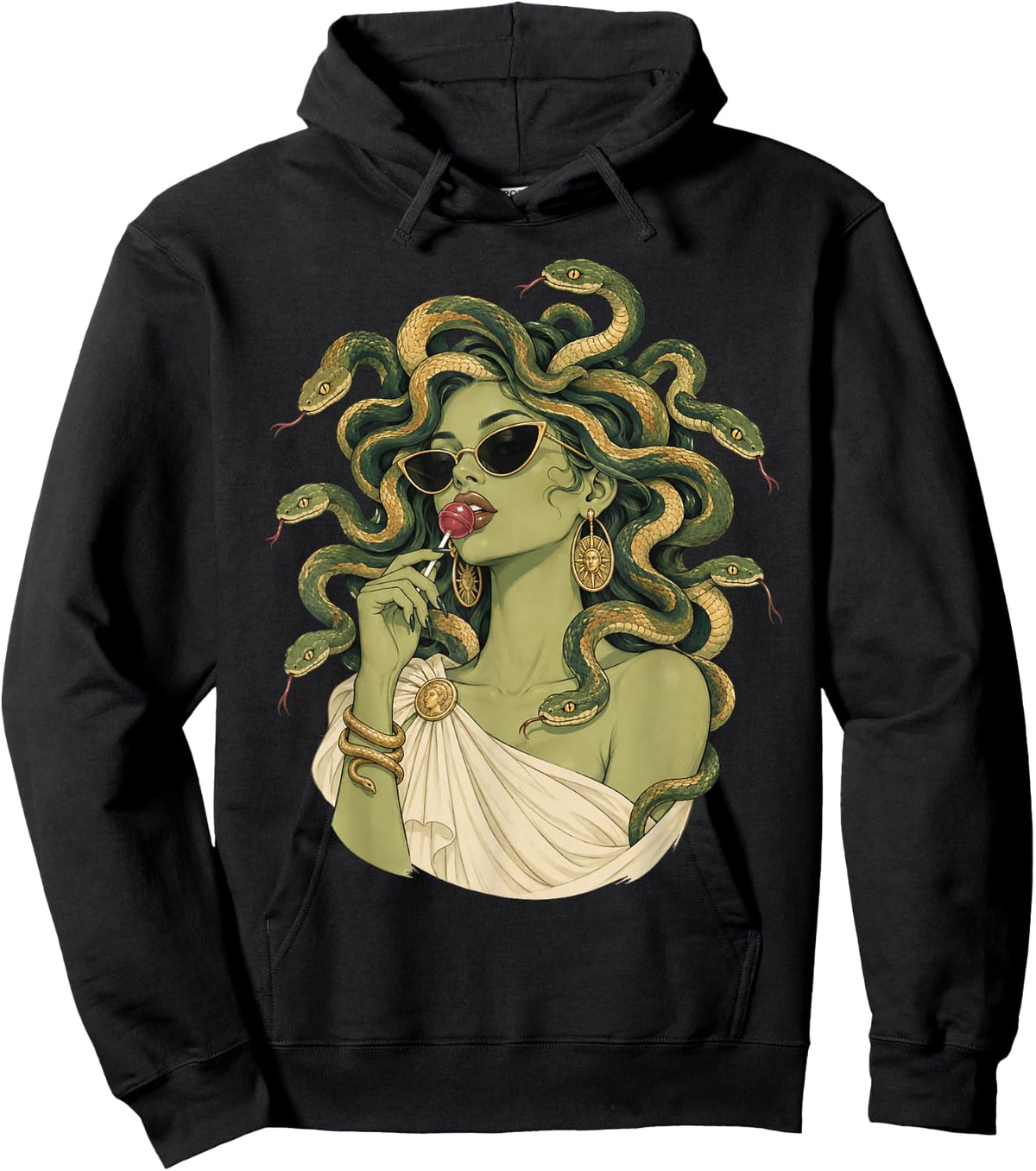 Vintage Medusa Lollipop Sunglasses Snake Greek Mythology Hoodie - Hoodie | Black