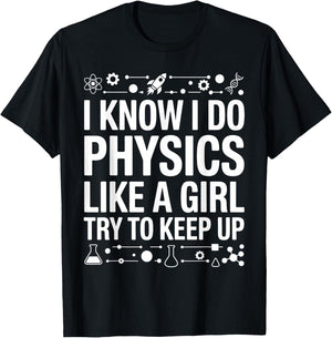 Cool Physics Art Girls Mom Physics Physicist Lover T-Shirt - T-Shirt | Black