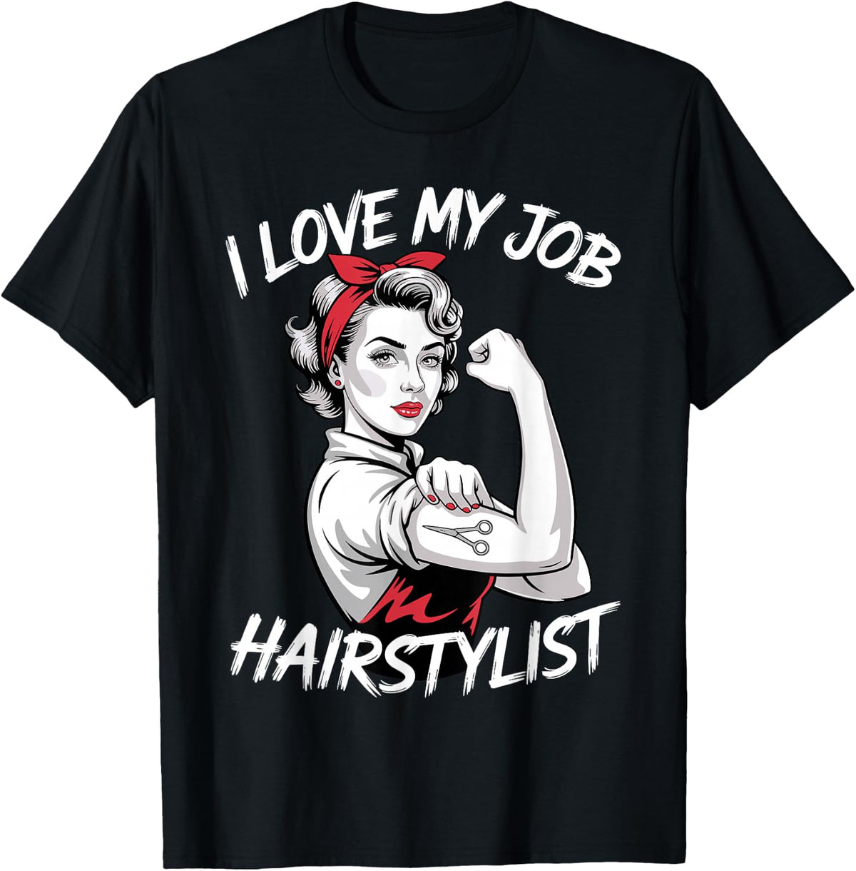 Cute Beautician Art Girls Hair Stylist Beautician T-Shirt - T-Shirt | Black