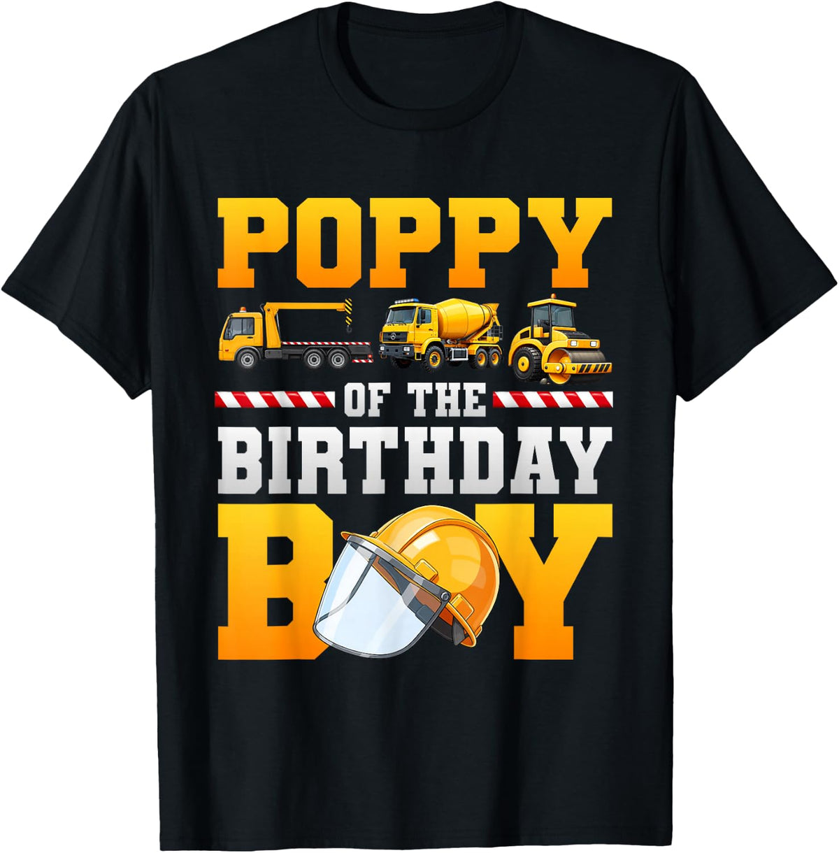 Poppy of The Birthday Boy Excavator Construction Family T-Shirt - T-Shirt | Black