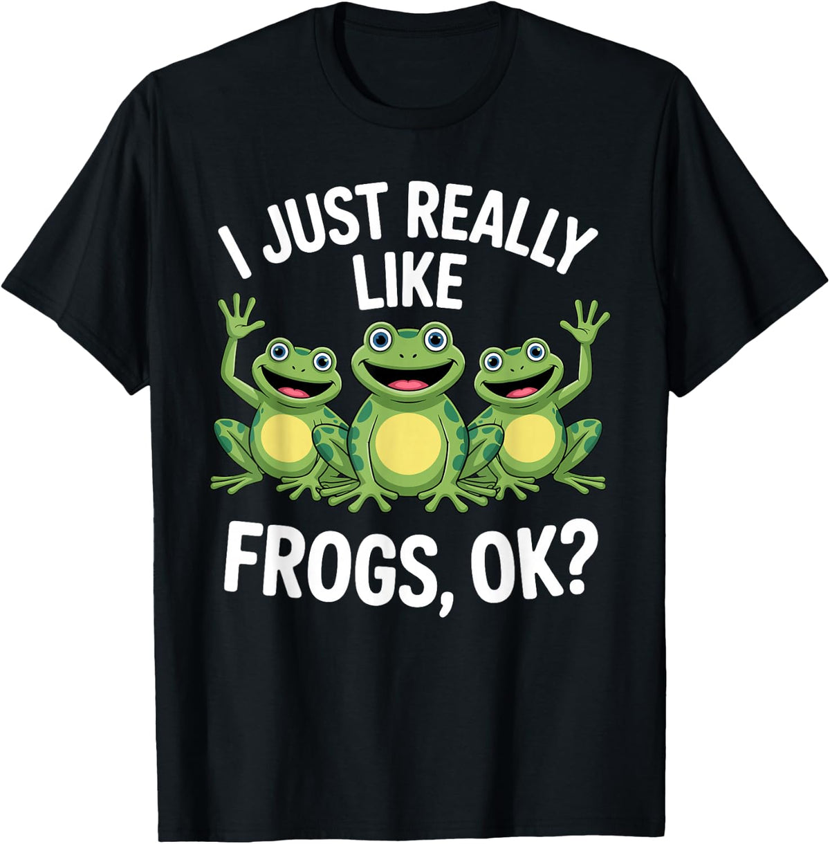 Funny Frog Art Women Kids Tree Frog Animal Lover T-Shirt - T-Shirt | Black